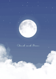 雲と満月 - ブルー 05