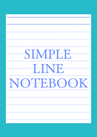 SIMPLE BLUE LINE NOTEBOOK-TURQUOISE BLUE
