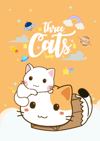Three Cats Cutie Orange