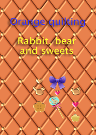 Orange quilting(Rabbit, bear and sweets)