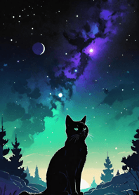 A cat gazing at the starry sky 7b14EE