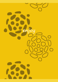 Round flowers on yellow