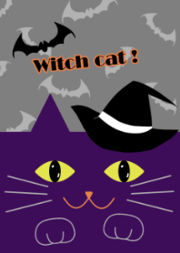 Halloween witch cat