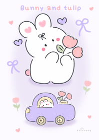 Bunny and tulip  >___<