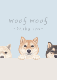Woof Woof - Shiba inu - PASTEL BLUE