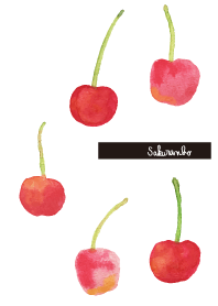 Cherry theme. watercolor