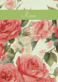 Noble Roses on moss green