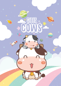 Cows Sky Rainbow Violet