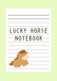 LUCKY HORSE NOTEBOOK-YELLOW GREENj