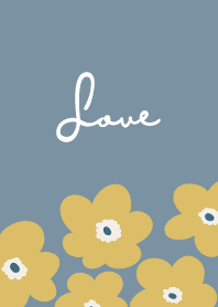 in bloom, flower / pale denim