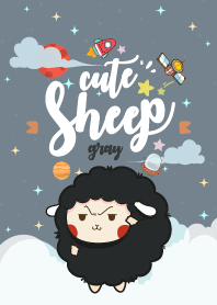 Cute Sheep Galaxy Gray
