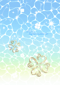 Fortune up Lucky Clover in the Blue Sea