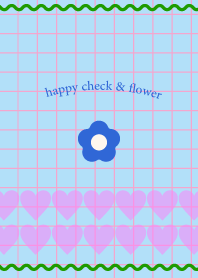 HAPPY CHECK&FLOWER lightblue