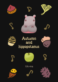 Autumn fruit and hippopotamus design03