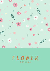 FLOWER MINT GREEN-NATURAL 95