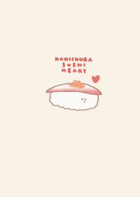 simple crab ikura sushi heart beige