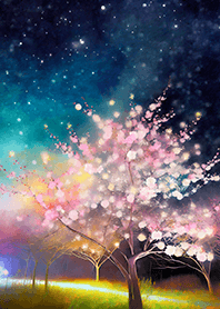 Beautiful night cherry blossoms#499