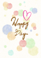 Happy Day - watercolors heart dot-