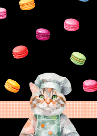 Cat Pastry Chef  black
