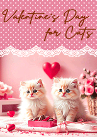 恋叶♡恋愛運UP♥猫たちのバレンタインpink