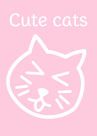 cute cats drawing pink