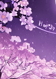 月光之夜樱花＃DG016。