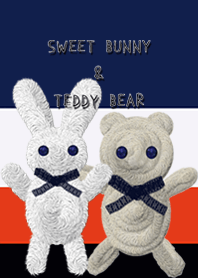 Bunny and teddy bear with colors