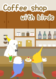Coffee shop with bird