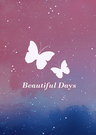 ผีเสื้อ/ท้องฟ้ายามค่ำคืน/สีม่วง