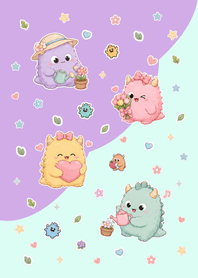 Cute monster Green&Purple