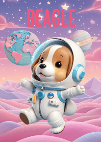 Lovely Beagle Dog In Galaxy Theme (JP)