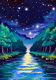 Beautiful starry night view#2300