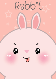 Simple Cute Face Pink Rabbit