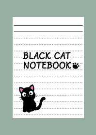 BLACK CAT NOTEBOOK-DUSTY GREENj