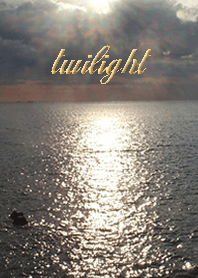 Golden sunset over the sea at sunset.