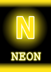 【N】イニシャル ネオン 黄色