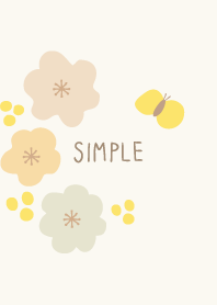 3輪の花と実と蝶