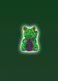 Emerald green lucky cat of good fortune