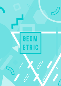 Geometric Rich Flat Turquoise Blue