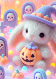 Lovely rabbit in Halloween costume 002