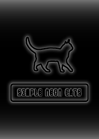 Simple neon cats :white black