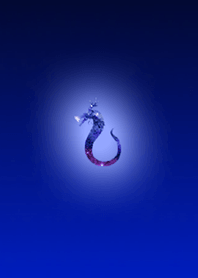 Dark blue dragon silhouette