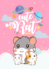 หนูสามตัว ฉลองกาแล็กซี่ สีชมพู