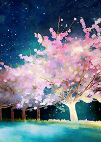 Beautiful night cherry blossoms#54
