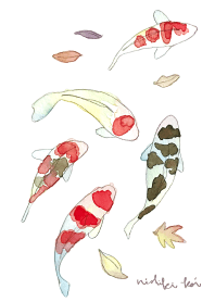 Theme of Nishiki Koi. watercolor *