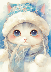 超萌の雪帽❤️大眼貓