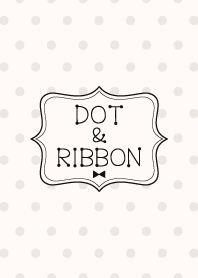 Dot & Ribbon ivory【 水玉とリボン 】