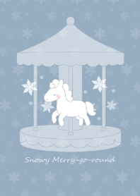 Snowy Merry-go-round -blue-