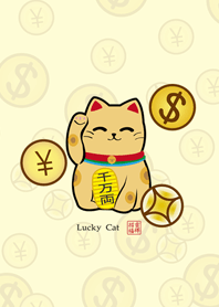 Yellow gold lucky cat