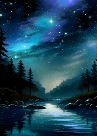 Beautiful starry night view#2891